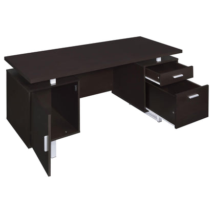 Cappuccino 2-drawer Floating Top Office Desk - Free Shipping - aurelia-clothing-8955
