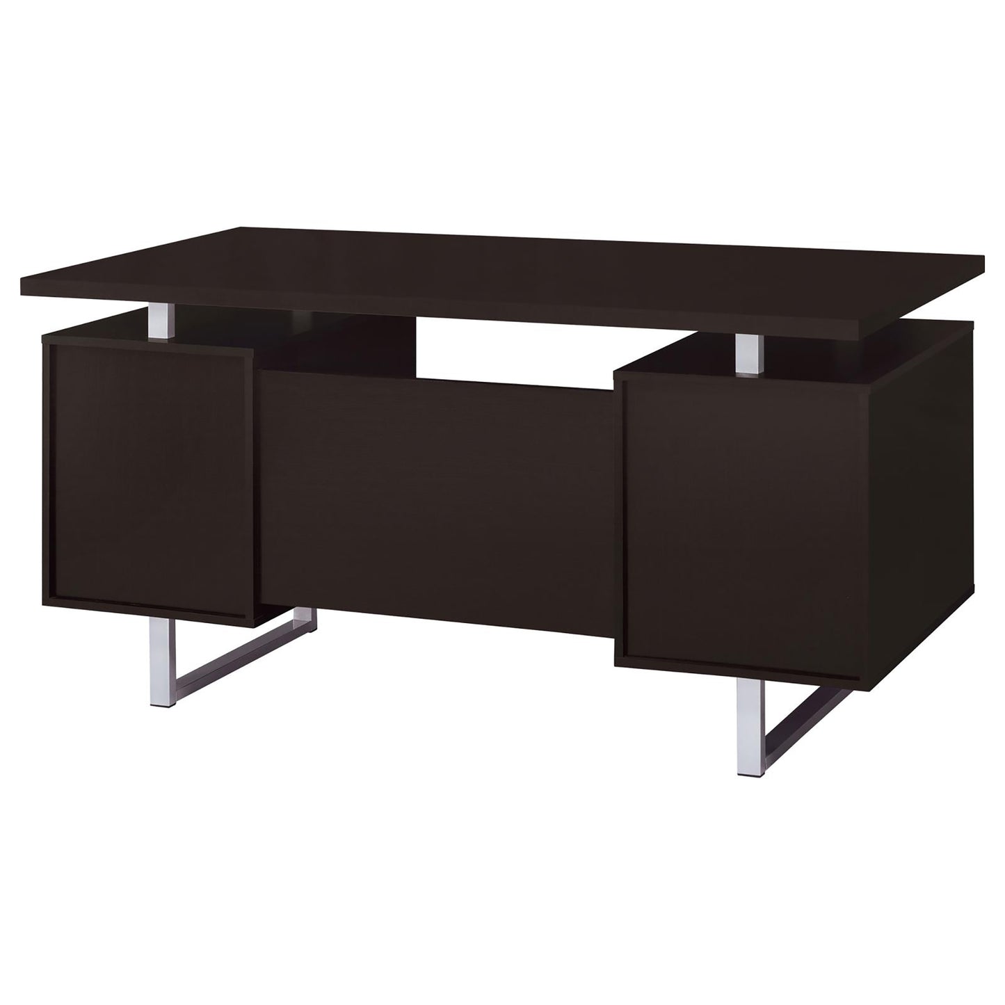 Cappuccino 2-drawer Floating Top Office Desk - Free Shipping - aurelia-clothing-8955