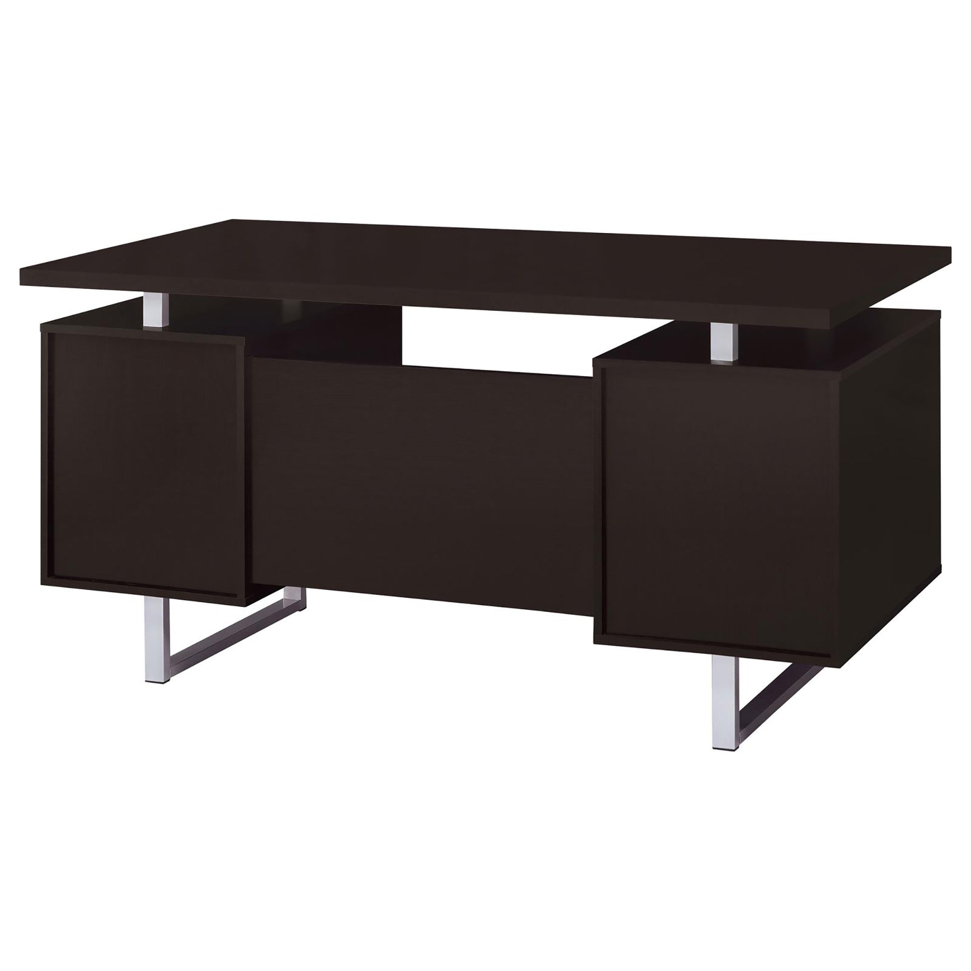 Cappuccino 2-drawer Floating Top Office Desk - Free Shipping - aurelia-clothing-8955