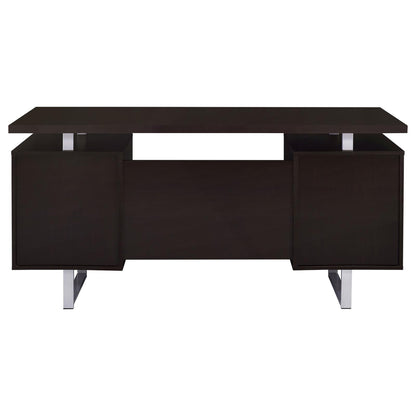 Cappuccino 2-drawer Floating Top Office Desk - Free Shipping - aurelia-clothing-8955