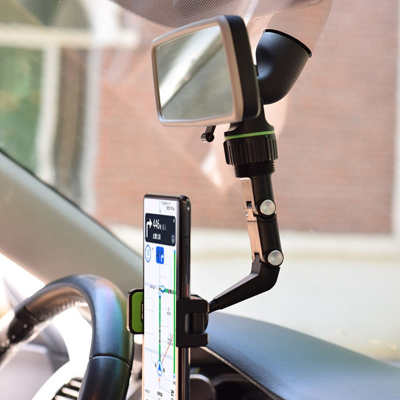 Car Phone Holder Multifunctional 360 Degree Rotatable Auto Rearview Mirror Seat Hanging Clip Bracket Cell Phone Holder for Car - Free Shipping - aurelia-clothing-8955