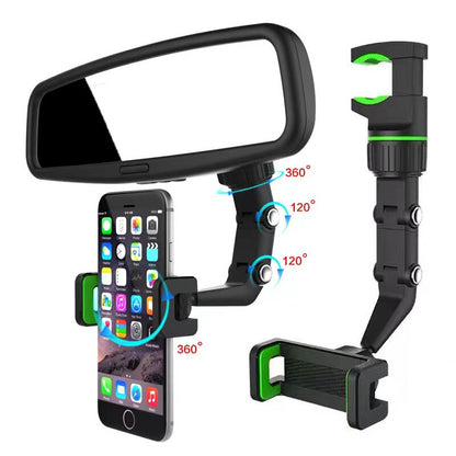 Car Phone Holder Multifunctional 360 Degree Rotatable Auto Rearview Mirror Seat Hanging Clip Bracket Cell Phone Holder for Car - Free Shipping - aurelia-clothing-8955