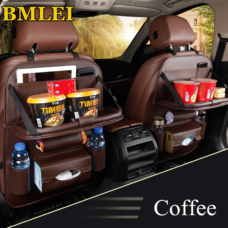 Car Seat Back Bag Folding Table Organizer Pad Drink Chair Storage Pocket Box Travel Stowing Tidying Automobile Accessories - Free Shipping - aurelia-clothing-8955