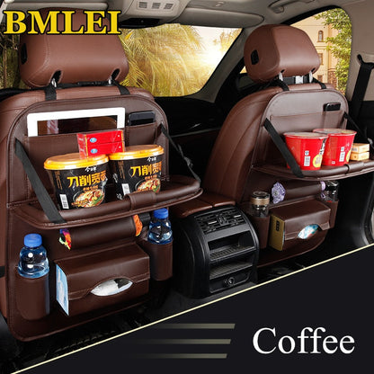 Car Seat Back Bag Folding Table Organizer Pad Drink Chair Storage Pocket Box Travel Stowing Tidying Automobile Accessories - Free Shipping - aurelia-clothing-8955