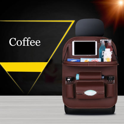 Car Seat Back Bag Folding Table Organizer Pad Drink Chair Storage Pocket Box Travel Stowing Tidying Automobile Accessories - Free Shipping - aurelia-clothing-8955