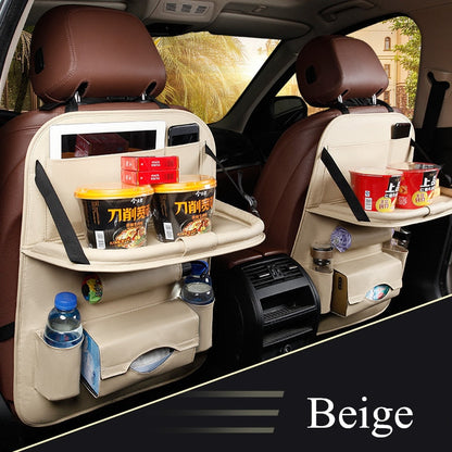 Car Seat Back Bag Folding Table Organizer Pad Drink Chair Storage Pocket Box Travel Stowing Tidying Automobile Accessories - Free Shipping - aurelia-clothing-8955