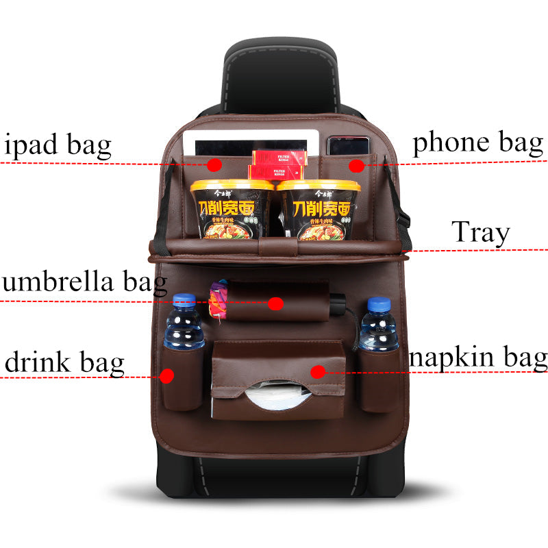 Car Seat Back Bag Folding Table Organizer Pad Drink Chair Storage Pocket Box Travel Stowing Tidying Automobile Accessories - Free Shipping - aurelia-clothing-8955