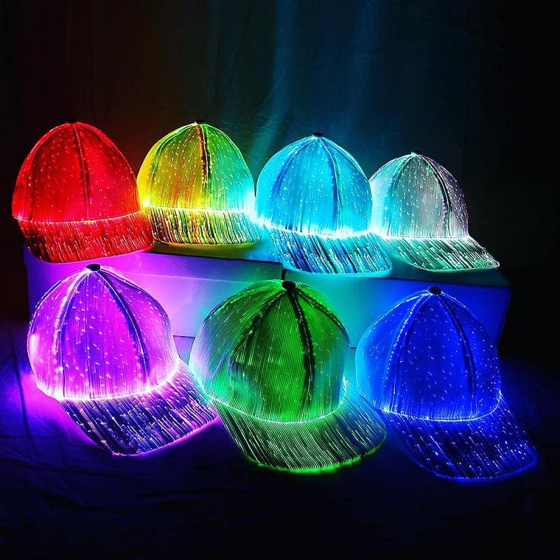 Christmas Gift LED Optical Fiber Luminous Hat Black And White Luminous Hat Outdoor LED Baseball Cap - Free Shipping - aurelia-clothing-8955