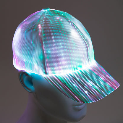 Christmas Gift LED Optical Fiber Luminous Hat Black And White Luminous Hat Outdoor LED Baseball Cap - Free Shipping - aurelia-clothing-8955
