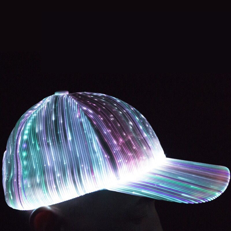 Christmas Gift LED Optical Fiber Luminous Hat Black And White Luminous Hat Outdoor LED Baseball Cap - Free Shipping - aurelia-clothing-8955