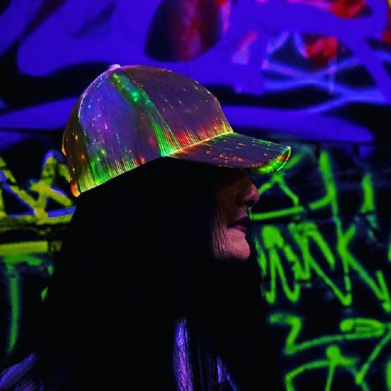 Christmas Gift LED Optical Fiber Luminous Hat Black And White Luminous Hat Outdoor LED Baseball Cap - Free Shipping - aurelia-clothing-8955