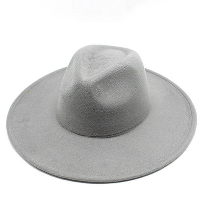 Classical Wide Brim Fedora Hat Black white Wool Hats Men Women Crushable Winter Hat Derby Wedding Church Jazz Hats - Free Shipping - aurelia-clothing-8955