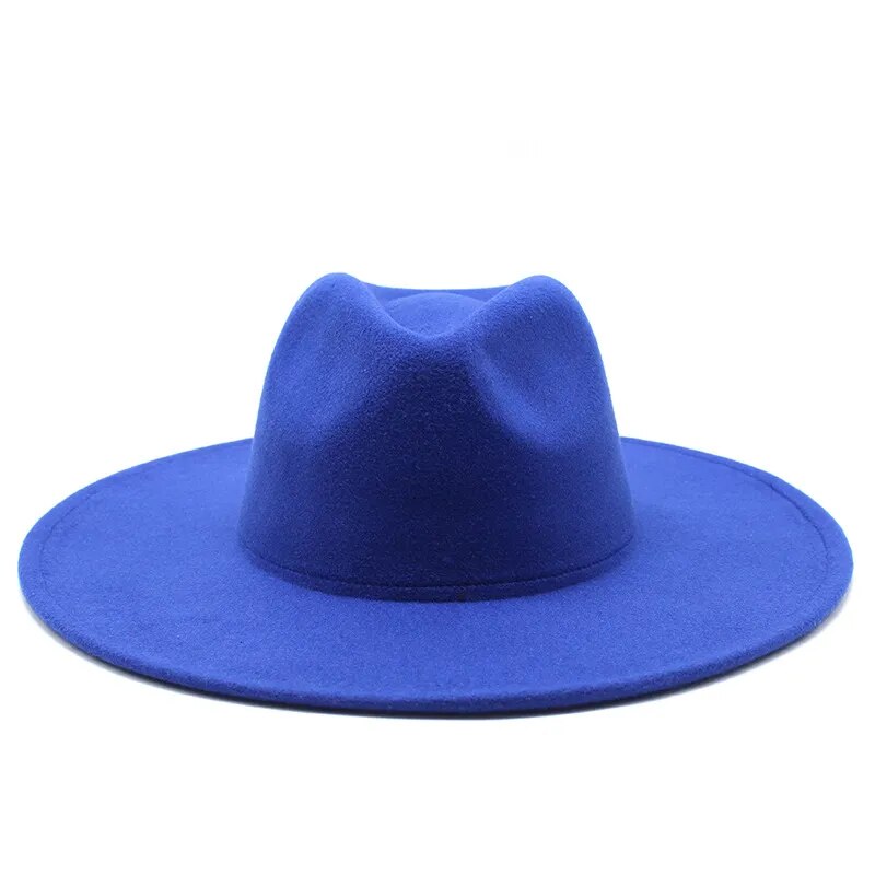 Classical Wide Brim Fedora Hat Black white Wool Hats Men Women Crushable Winter Hat Derby Wedding Church Jazz Hats - Free Shipping - aurelia-clothing-8955