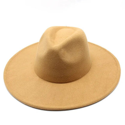 Classical Wide Brim Fedora Hat Black white Wool Hats Men Women Crushable Winter Hat Derby Wedding Church Jazz Hats - Free Shipping - aurelia-clothing-8955