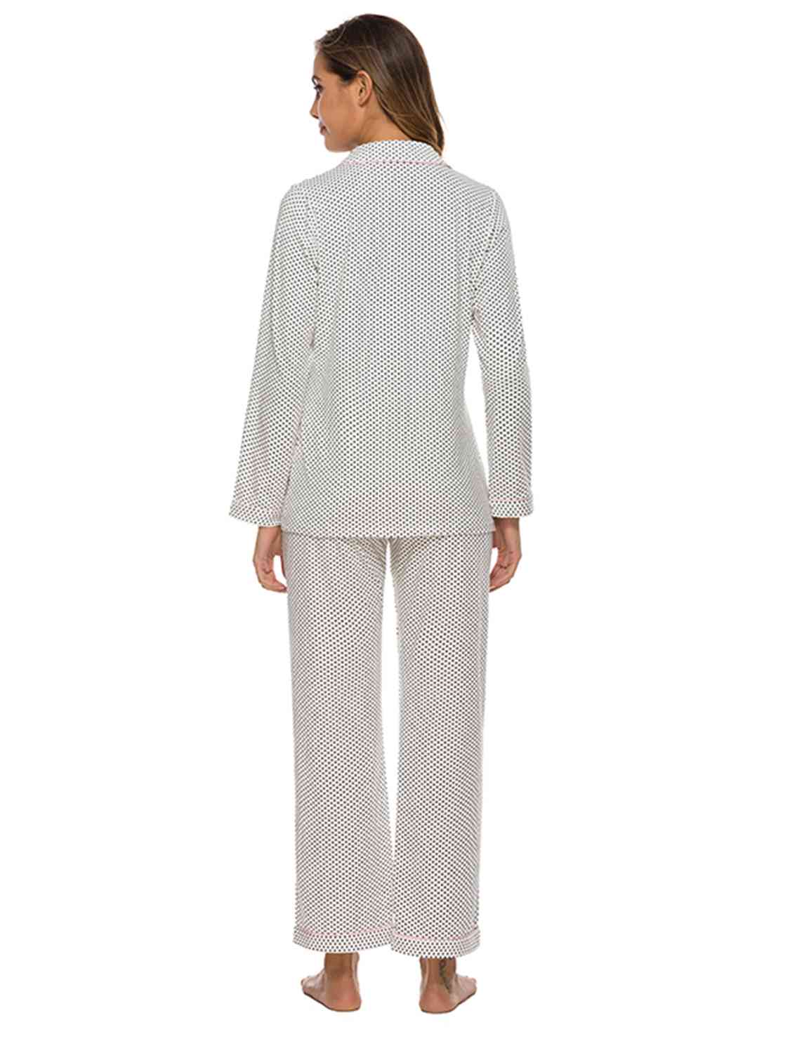 Collared Neck Loungewear Set with Pocket - aurelia-clothing-8955