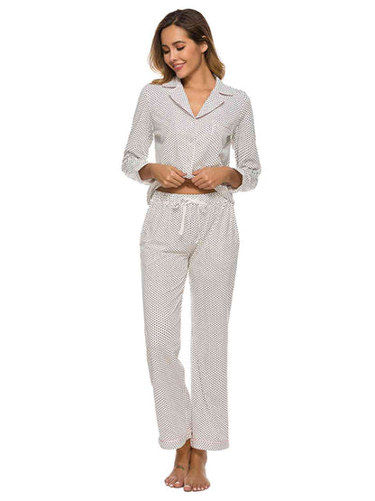 Collared Neck Loungewear Set with Pocket - aurelia-clothing-8955