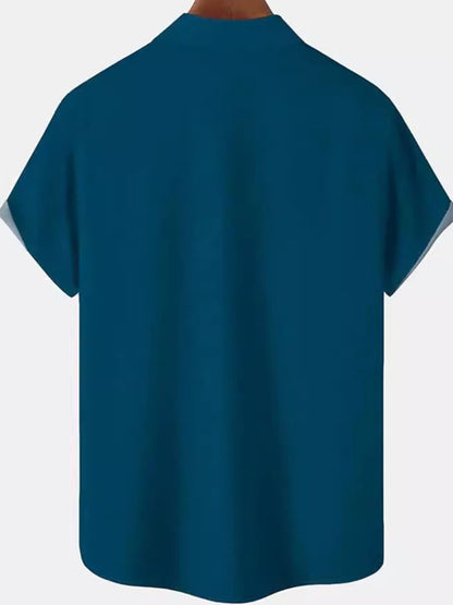 Color Block Short Sleeve Shirt Plus Size-Free Shipping - aurelia-clothing-8955