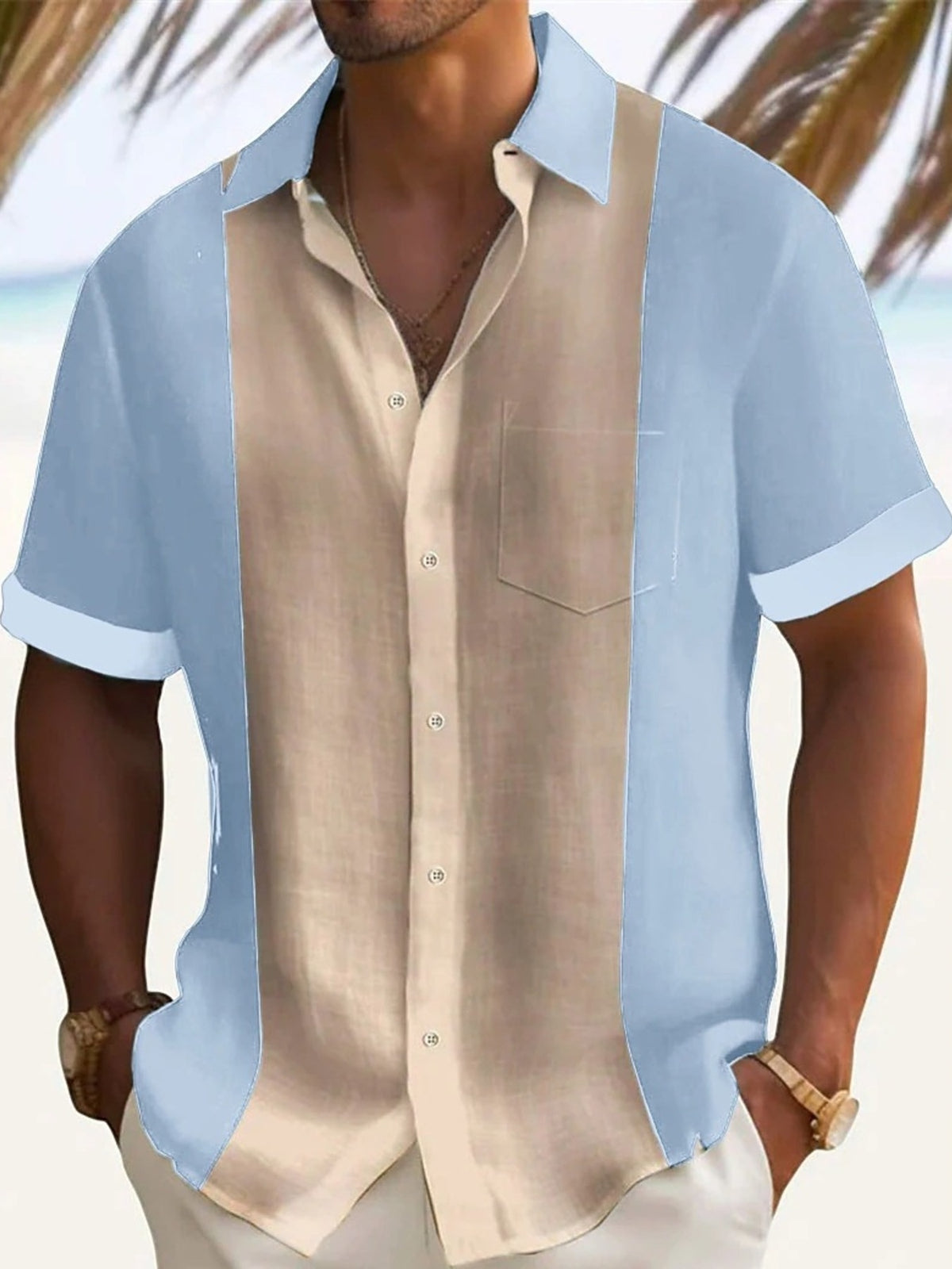Color Block Short Sleeve Shirt Plus Size-Free Shipping - aurelia-clothing-8955