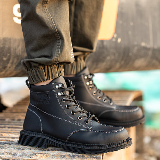 Comfortable And Durable Work Shoes Microfiber Leather Safety Shoes Mens Anti Smash And Anti Puncture Work Shoes - Free Shipping - aurelia-clothing-8955
