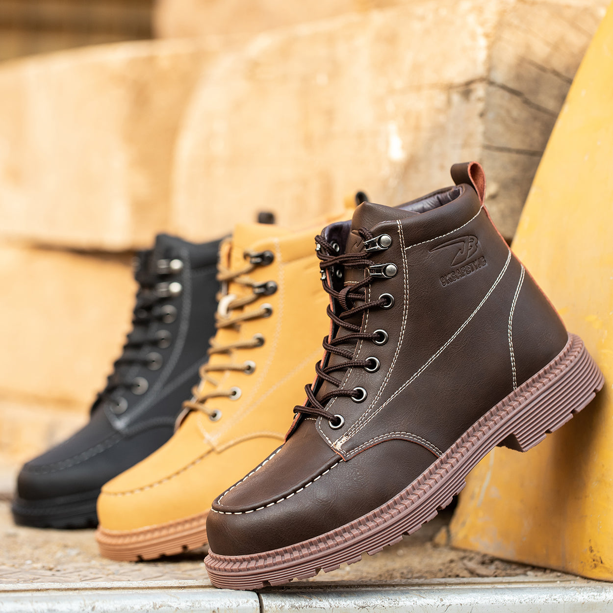 Comfortable And Durable Work Shoes Microfiber Leather Safety Shoes Mens Anti Smash And Anti Puncture Work Shoes - Free Shipping - aurelia-clothing-8955