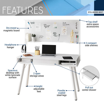 Computer Desk with Storage & Magnetic Dry Erase-Free Shipping - aurelia-clothing-8955