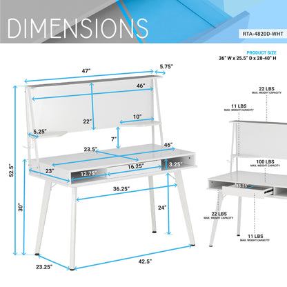 Computer Desk with Storage & Magnetic Dry Erase-Free Shipping - aurelia-clothing-8955