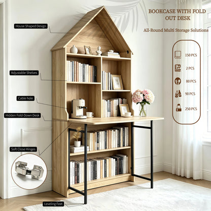 Convertible Hideaway Desk to Bookshelf-Free Shipping - aurelia-clothing-8955