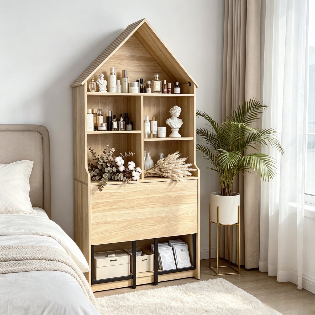 Convertible Hideaway Desk to Bookshelf-Free Shipping - aurelia-clothing-8955