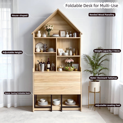 Convertible Hideaway Desk to Bookshelf-Free Shipping - aurelia-clothing-8955