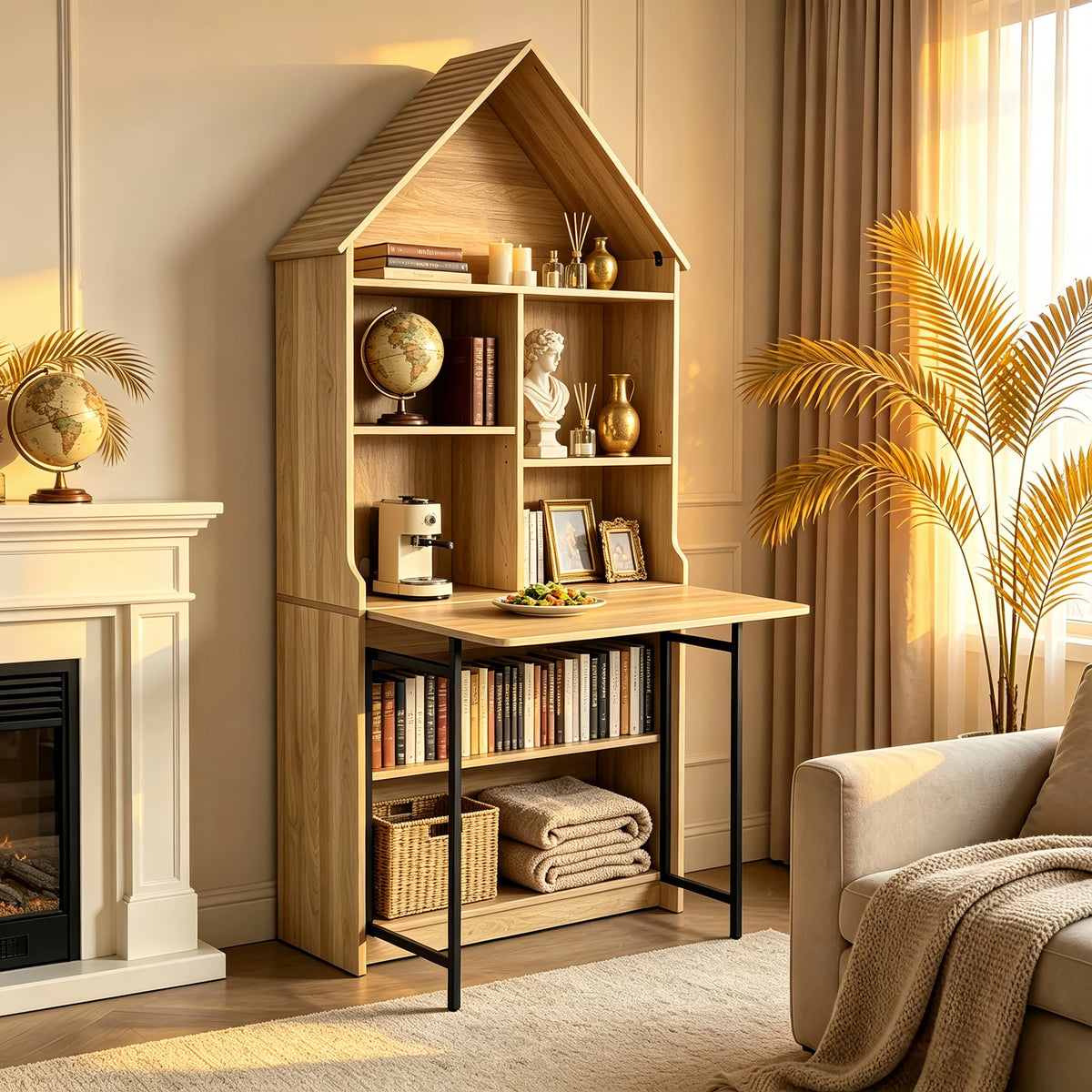 Convertible Hideaway Desk to Bookshelf-Free Shipping - aurelia-clothing-8955