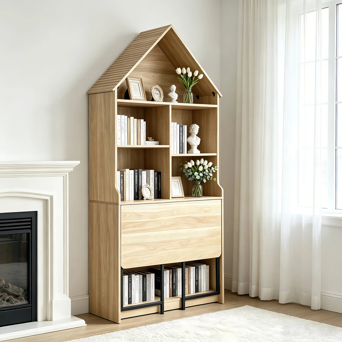 Convertible Hideaway Desk to Bookshelf-Free Shipping - aurelia-clothing-8955