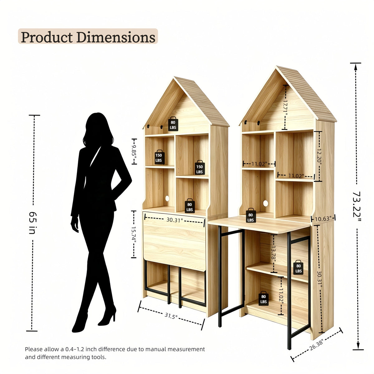 Convertible Hideaway Desk to Bookshelf-Free Shipping - aurelia-clothing-8955