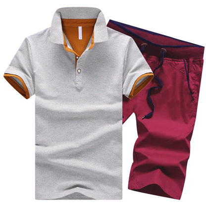 Cotton Mens Sets Summer Button Polo Shirts Sets Turn Down Mens Shorts 4XL Men Clothes 2 Piece Set Elastic Waist Shorts - Free Shipping - aurelia-clothing-8955