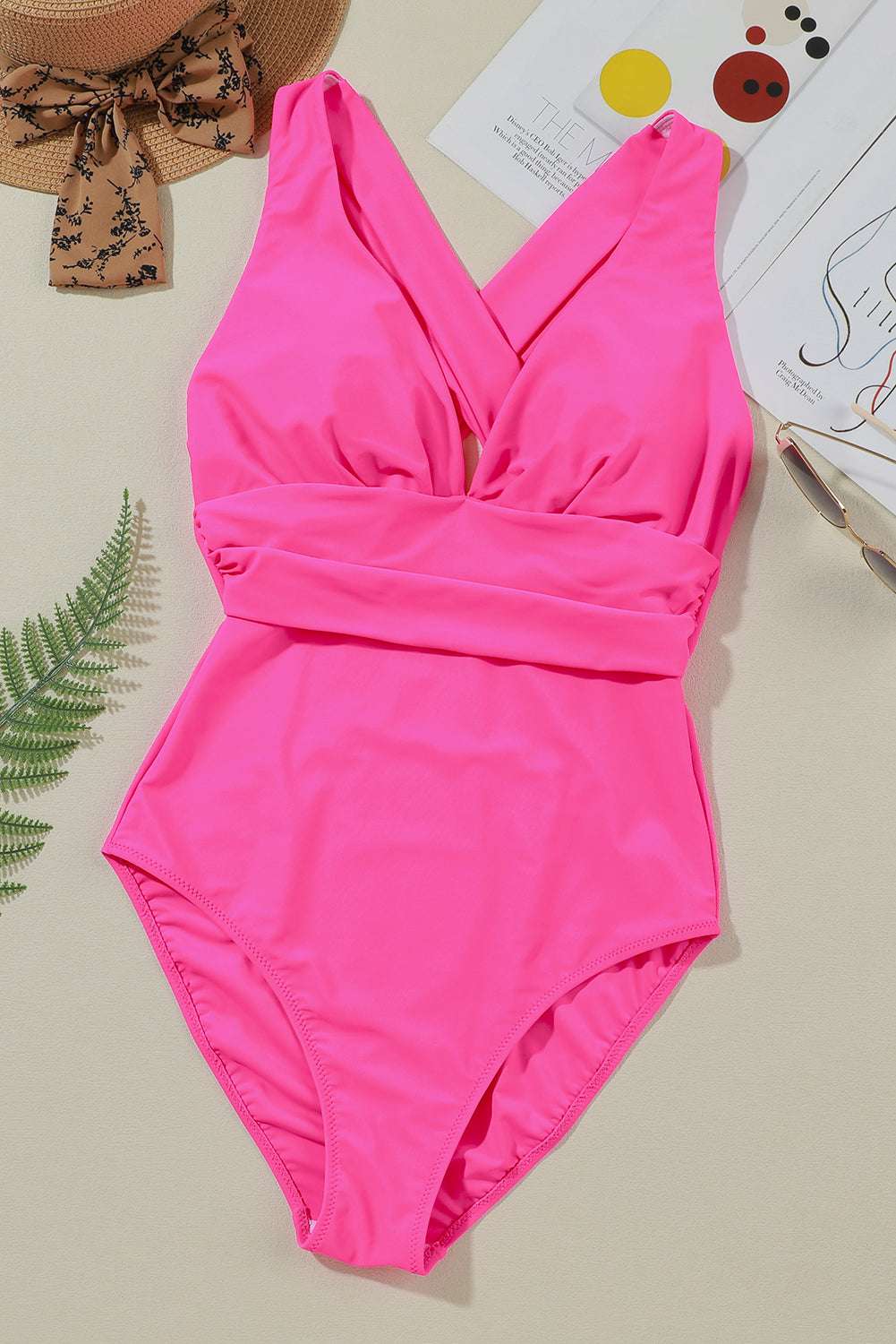Crisscross Wide Strap One-Piece Swimwear - aurelia-clothing-8955