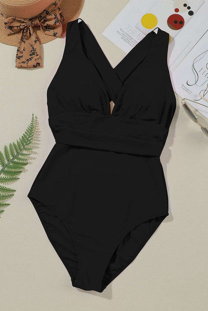 Crisscross Wide Strap One-Piece Swimwear - aurelia-clothing-8955