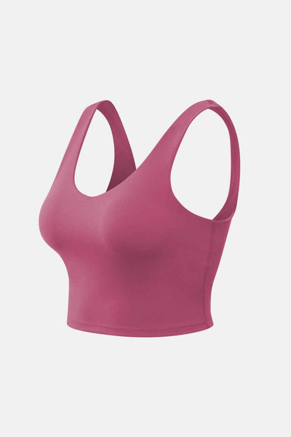 Cropped Scoop Neck Active Tank Top - Free Shipping