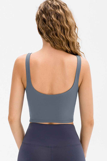 Cropped Scoop Neck Active Tank Top - Free Shipping - aurelia-clothing-8955