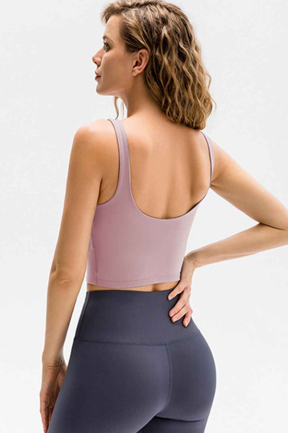 Cropped Scoop Neck Active Tank Top - Free Shipping - aurelia-clothing-8955