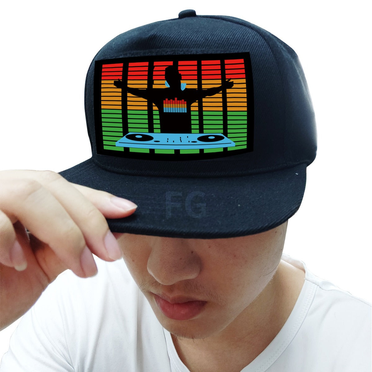 Custom Trucker Sound Activated LED Hat Flashing Light Up Party Hats Voice Activated EL Panel Cap - Free Shipping - aurelia-clothing-8955