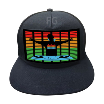 Custom Trucker Sound Activated LED Hat Flashing Light Up Party Hats Voice Activated EL Panel Cap - Free Shipping - aurelia-clothing-8955