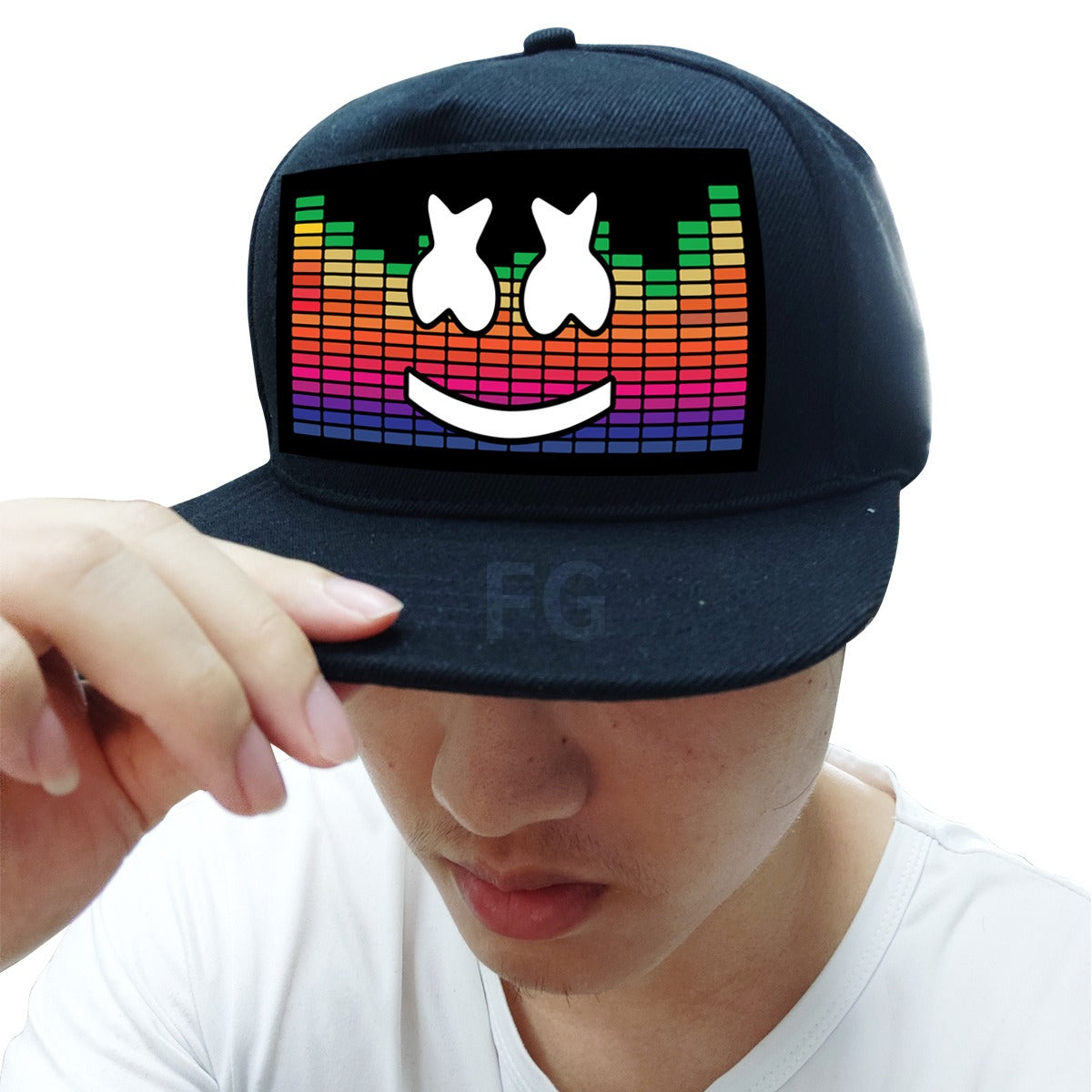 Custom Trucker Sound Activated LED Hat Flashing Light Up Party Hats Voice Activated EL Panel Cap - Free Shipping - aurelia-clothing-8955