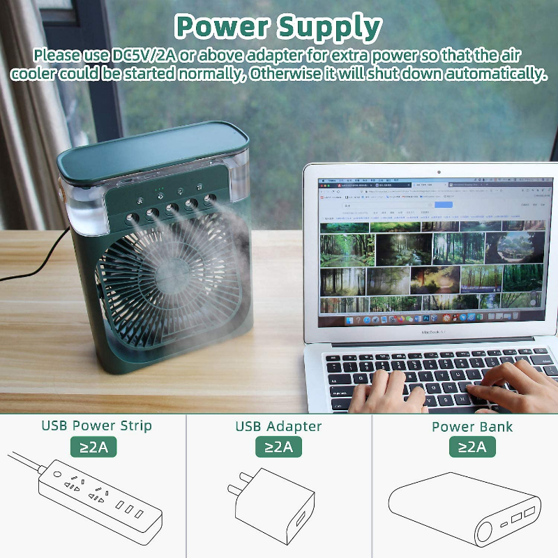 Desktop Electric Fan Air Cooler Water Cooling Spray Fan Portable Air Conditioner USB Humidification Fan Mini Air Humidifier - Free Shipping - aurelia-clothing-8955
