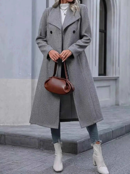 Double-Breasted Longline Overcoat-Free Shipping - aurelia-clothing-8955