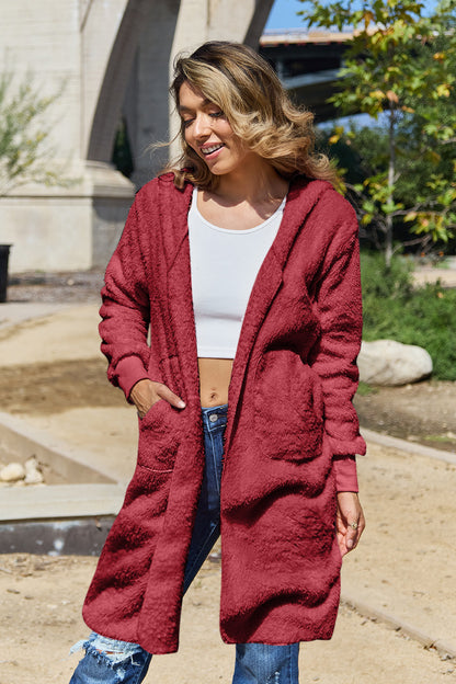 Double Take Full Size Hooded Teddy Bear Jacket with Thumbholes - aurelia-clothing-8955