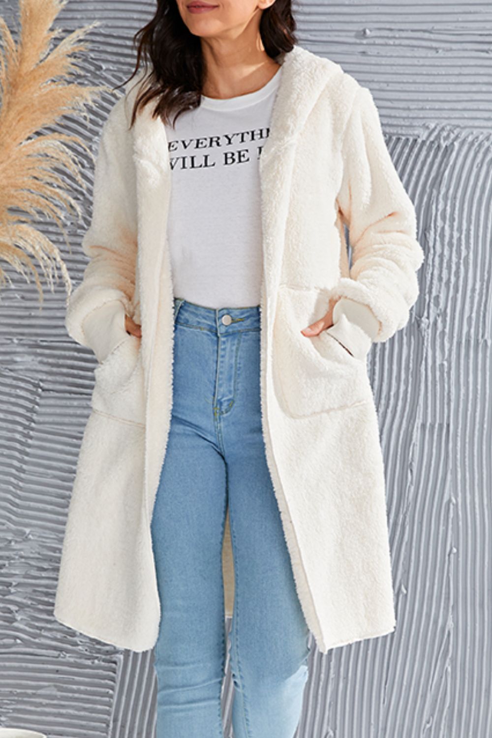 Double Take Full Size Hooded Teddy Bear Jacket with Thumbholes - aurelia-clothing-8955