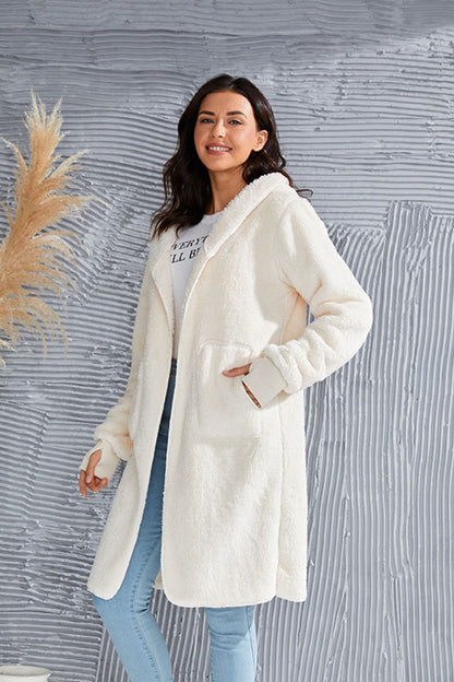 Double Take Full Size Hooded Teddy Bear Jacket with Thumbholes - aurelia-clothing-8955