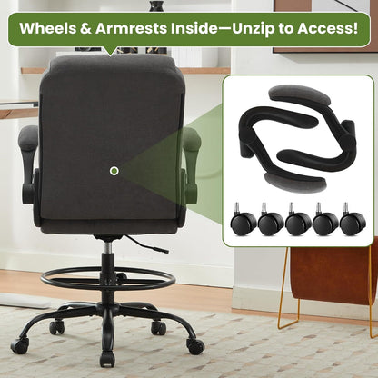 Drafting Chair Tall Office Chair for Standing Desk-Free Shipping - aurelia-clothing-8955