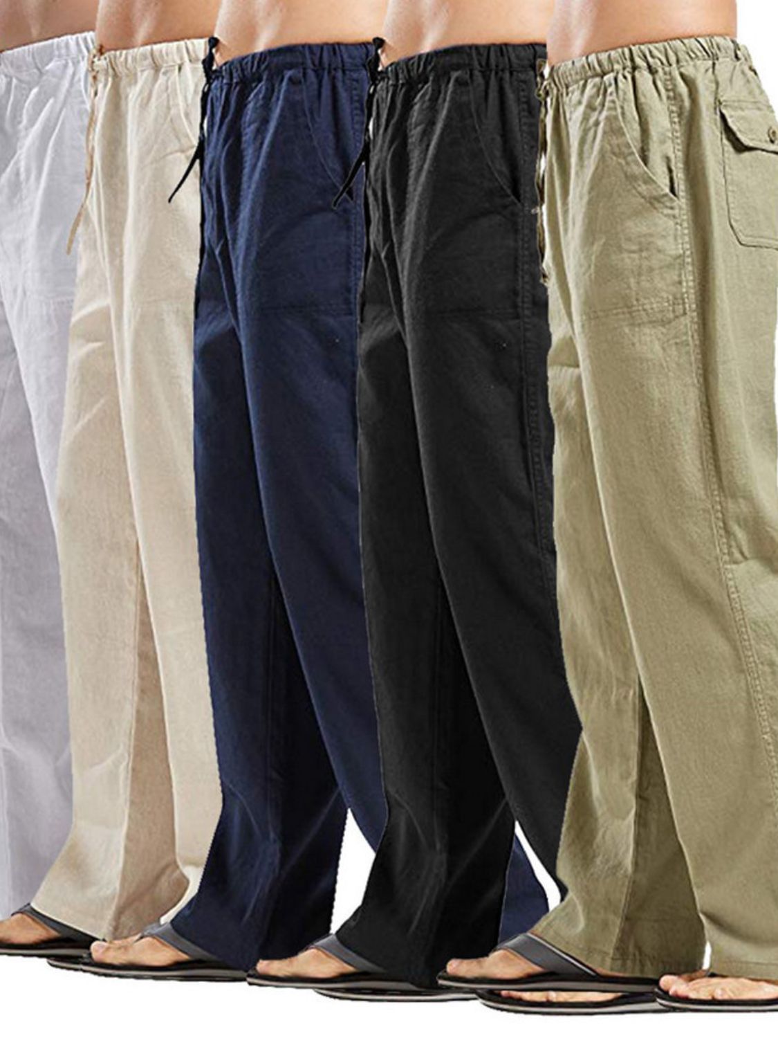 Drawsting Straight Leg Pants Plus Size-Free Shipping - aurelia-clothing-8955