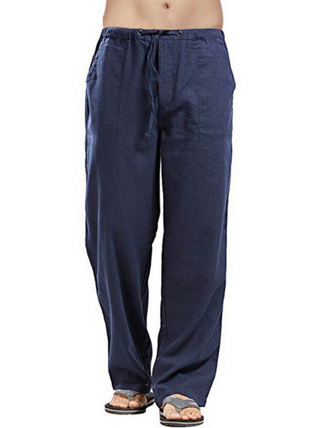 Drawsting Straight Leg Pants Plus Size-Free Shipping - aurelia-clothing-8955