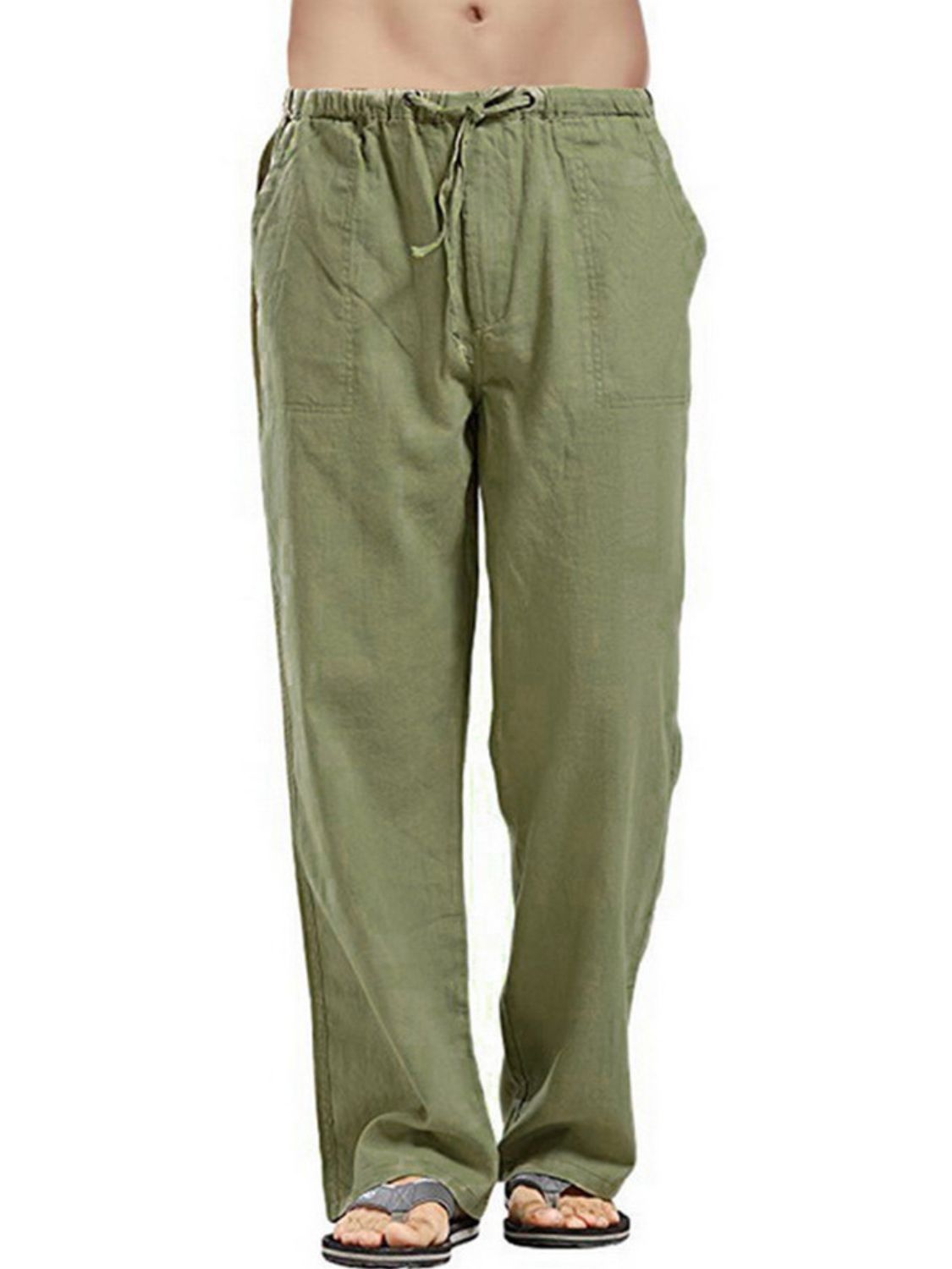 Drawsting Straight Leg Pants Plus Size-Free Shipping - aurelia-clothing-8955